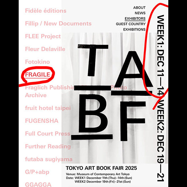 TOKYO ART BOOK FAIR 2025に出展いたします